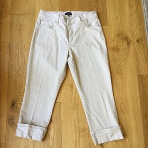 NYDJ Size 10 cream colored Wide Cuff Capri